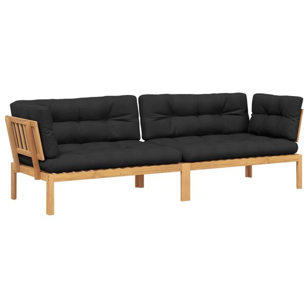 vidaXL Pallet Corner Sofa Natural Wood Acacia Wood Medium Modular