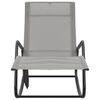 vidaXL Sun Lounger Grey Steel frame, Textilene fabric Medium Sun Lounger
