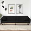 vidaXL Sofa Bed Black 100% polyester fabric, plywood, plastic Large