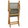 vidaXL Garden Chair Set of 6 Grey Solid acacia wood, PE rattan Standard