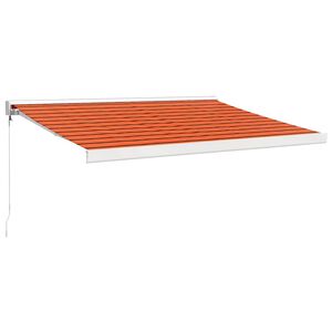 vidaXL Retractable Awning Orange Fabric (100% polyester) with PU coating