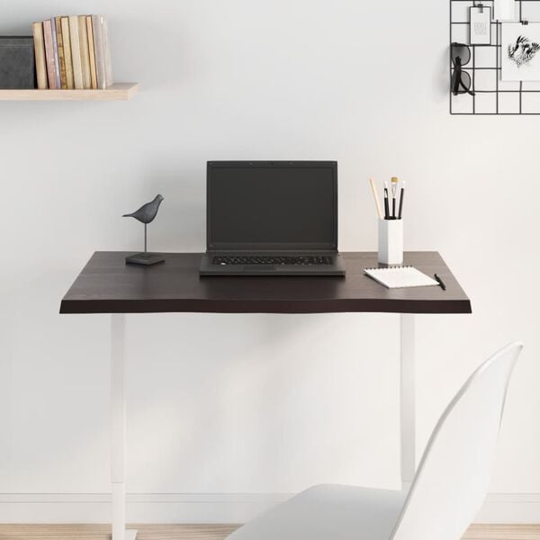 vidaXL Table Top Dark brown Solid oak wood Medium Table Top