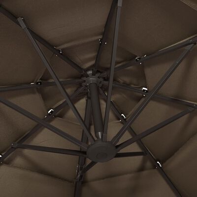 vidaXL 4-Tier Parasol with Aluminum Pole Taupe 9.8'x9.8'