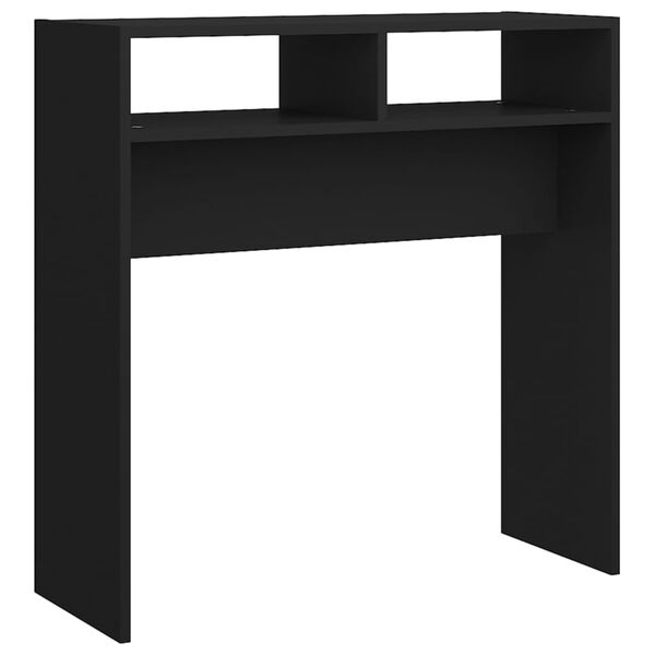 vidaXL Console Table Black 30.7x11.8x31.5" Engineered Wood