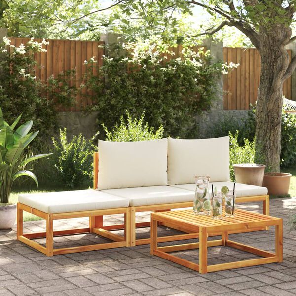 vidaXL Garden Sofa with Cushions 2-Seater Wood Acacia&Rope