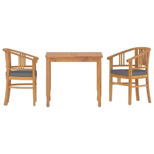 vidaXL Patio Dining Set Set of 2 Teak wood Solid teak wood Small