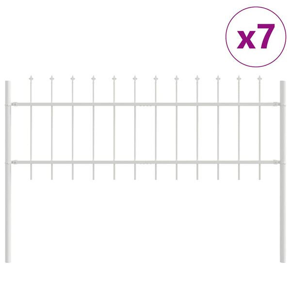 vidaXL Garden Fence White 11.9 x 0.6 m Powder-coated steel