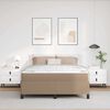 vidaXL Bed Frame with Mattress Cappuccino 55.12 x 78.74 in Fabric