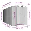 vidaXL Garden Shed Anthracite Galvanized steel Large Garden Shed