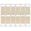 vidaXL 6-Panel Room Divider Cream 82.7x65.0" Fabric