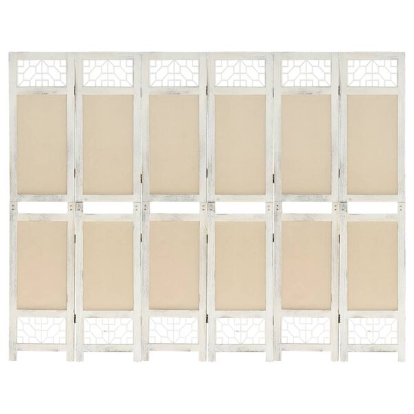 vidaXL 6-Panel Room Divider Cream 82.7x65.0" Fabric