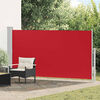 vidaXL Side Awning Red and Grey Polyester, Powder-coated steel