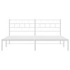 vidaXL Metal Bed Frame White Powder-coated steel Double size, 79x79 in