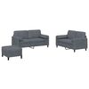 vidaXL Sofa Set Dark Grey Velvet, Plywood, Metal Standard Seats Many