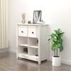 vidaXL Sideboard White Solid Pine Wood Medium Sideboard Rectangular