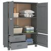 vidaXL Wardrobe Dark Gray Solid pinewood, MDF Medium Wardrobe