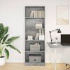 vidaXL Bookcase Concrete Grey Engineered Wood Tall Bookcase