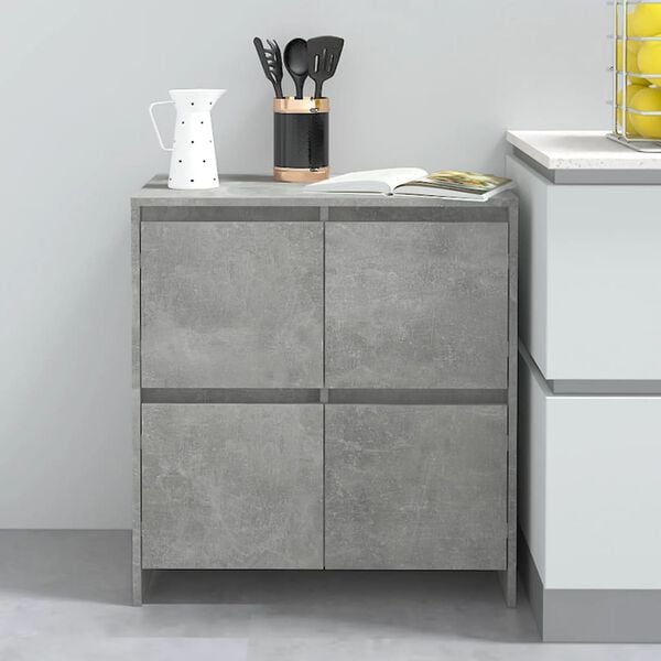 vidaXL Sideboard Concrete Gray 27.6"x16.1"x29.5" Engineered Wood