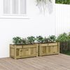vidaXL Garden Planter Set of 2 Pinewood Brown Treated Pine Wood Medium