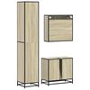 vidaXL Bathroom Furniture Set Sonoma Oak Engineered Wood, Glass, Metal