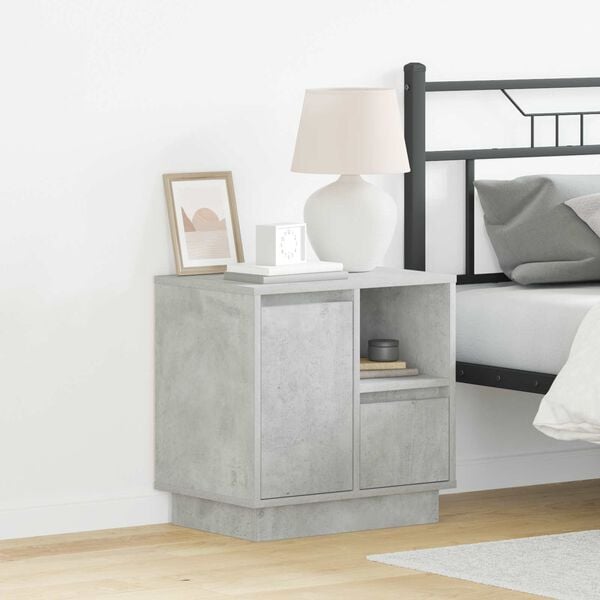 vidaXL Bedside Cabinet Concrete Grey 19.69 x 13.58 x 19.69 in