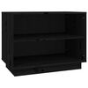 vidaXL Shoe Cabinet Black 23.6x13.4x17.7" Solid Wood Pine