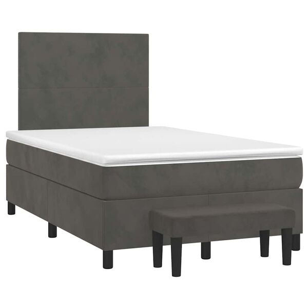 vidaXL Box Spring Bed Dark grey, White