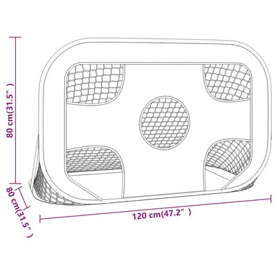 vidaXL Football Goal Net with Target 47.2"x31.5"x31.5" Polyester