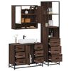 vidaXL Bathroom Furniture Set Brown Oak Engineered Wood, Metal Large