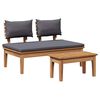 vidaXL Garden Bench 2 pcs Brown Solid Teak wood