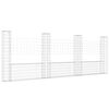 vidaXL U-shape Gabion Basket with 4 Posts Iron 149.6"x7.9"x59.1"