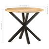 vidaXL Side Table Natural wood, Black Solid mango wood, Powder-coated iron