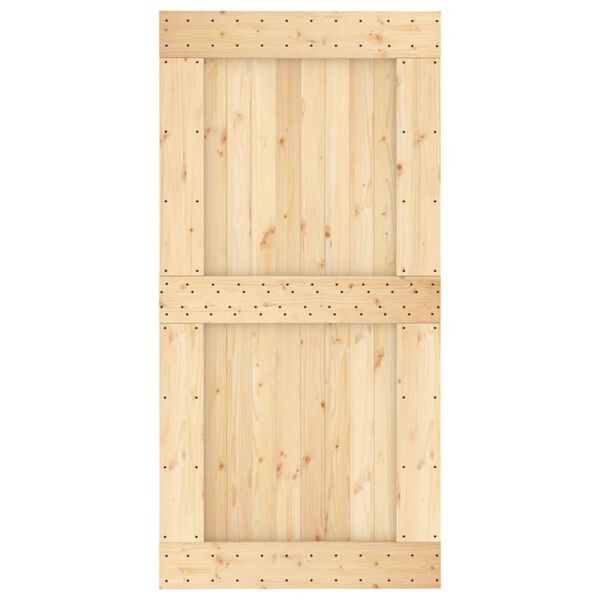 vidaXL Sliding Door with Hardware Set 39.4x82.7" Solid Wood Pine