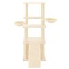 vidaXL Cat Tree Cream Engineered Wood, Plush, Sisal Medium
