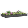 vidaXL Garden Raised Bed Grey Solid fir wood, Non-woven fabric Extra Large