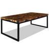 vidaXL Coffee Table Black and Brown Teak Wood and Resin 43.3x23.6x15.7 in