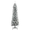vidaXL Christmas Tree White and green PVC, PE, steel Slim
