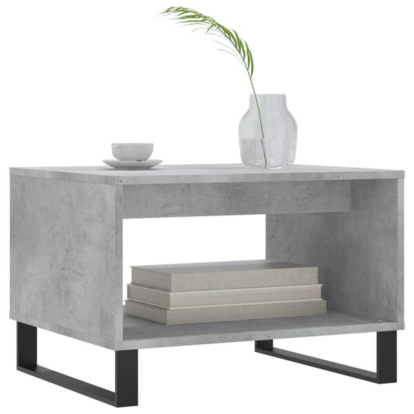 vidaXL Coffee Table Concrete Grey Engineered Wood, Iron Medium