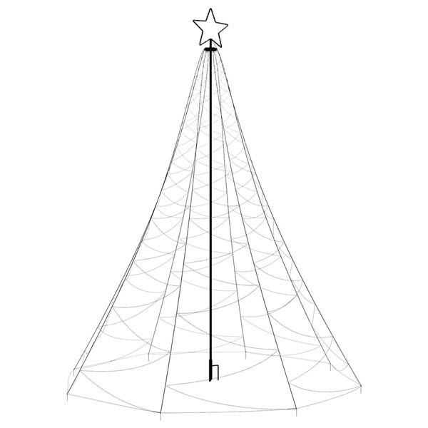 vidaXL Christmas Tree with Metal Post 1400 LEDs Cold White 16 ft