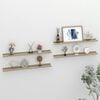 vidaXL Wall Shelf Set of 4 White and Sonoma Oak MDF Medium