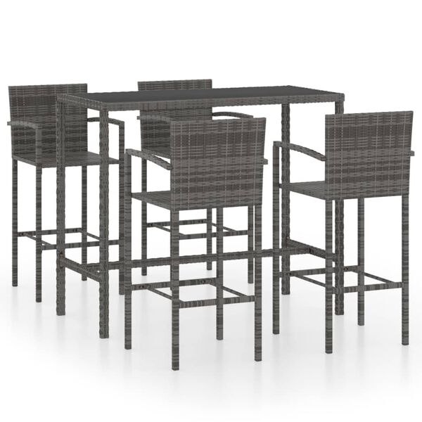 vidaXL Garden Bar Set Grey and Black