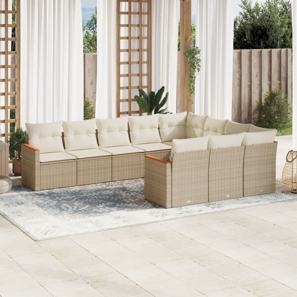vidaXL Garden Sofa Set Beige