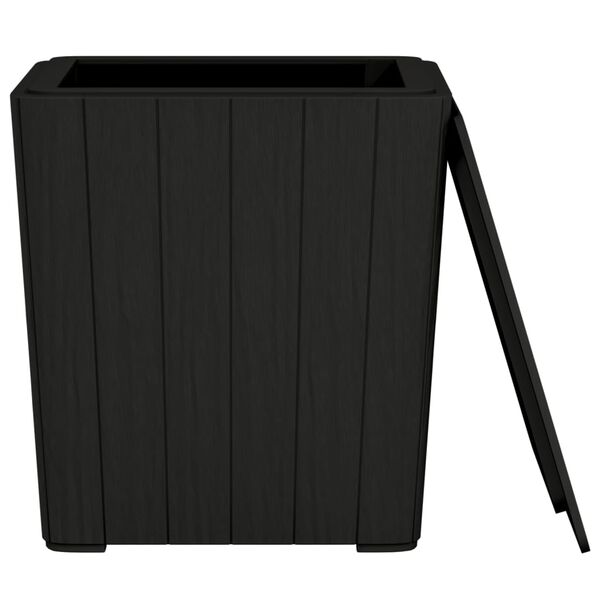 vidaXL Garden Table With Removable Lid Black Polypropylene (PP) Standard