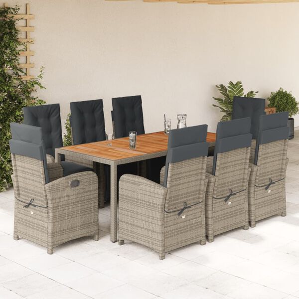 vidaXL Garden Dining Set Gray