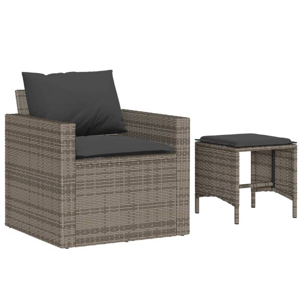 vidaXL Garden Sofa Set Grey, Dark Grey