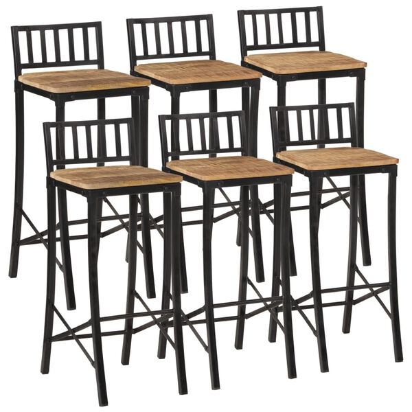 vidaXL Bar Set Natural wood and black