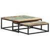vidaXL Coffee Table Set of 2 Multicolor Reclaimed Wood Small