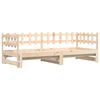 vidaXL Day Bed Natural Pine Solid Pine Wood Standard Pull-Out Day Bed