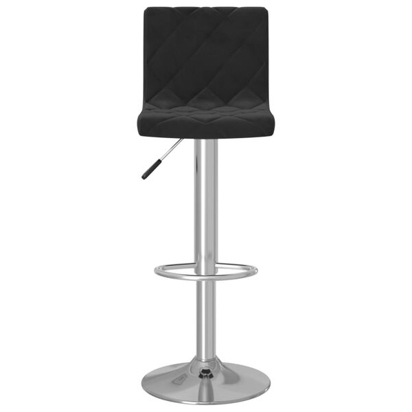 vidaXL Bar Stool Set of 2 Black Velvet and Chrome steel