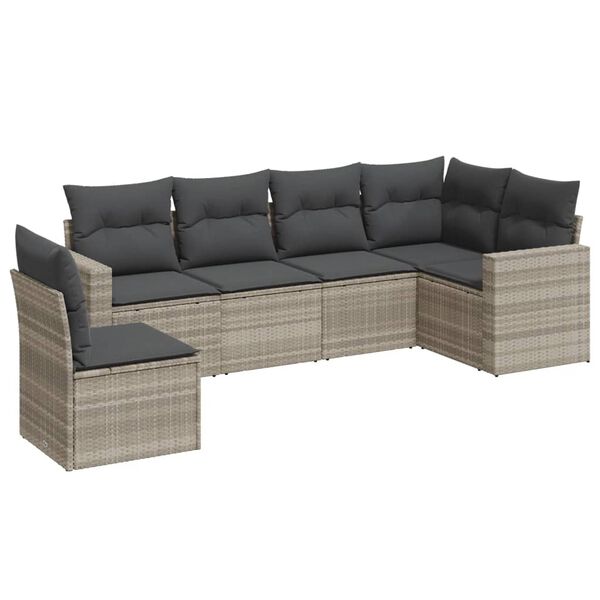 vidaXL Garden Sofa Set Light grey PE rattan Modular Modular